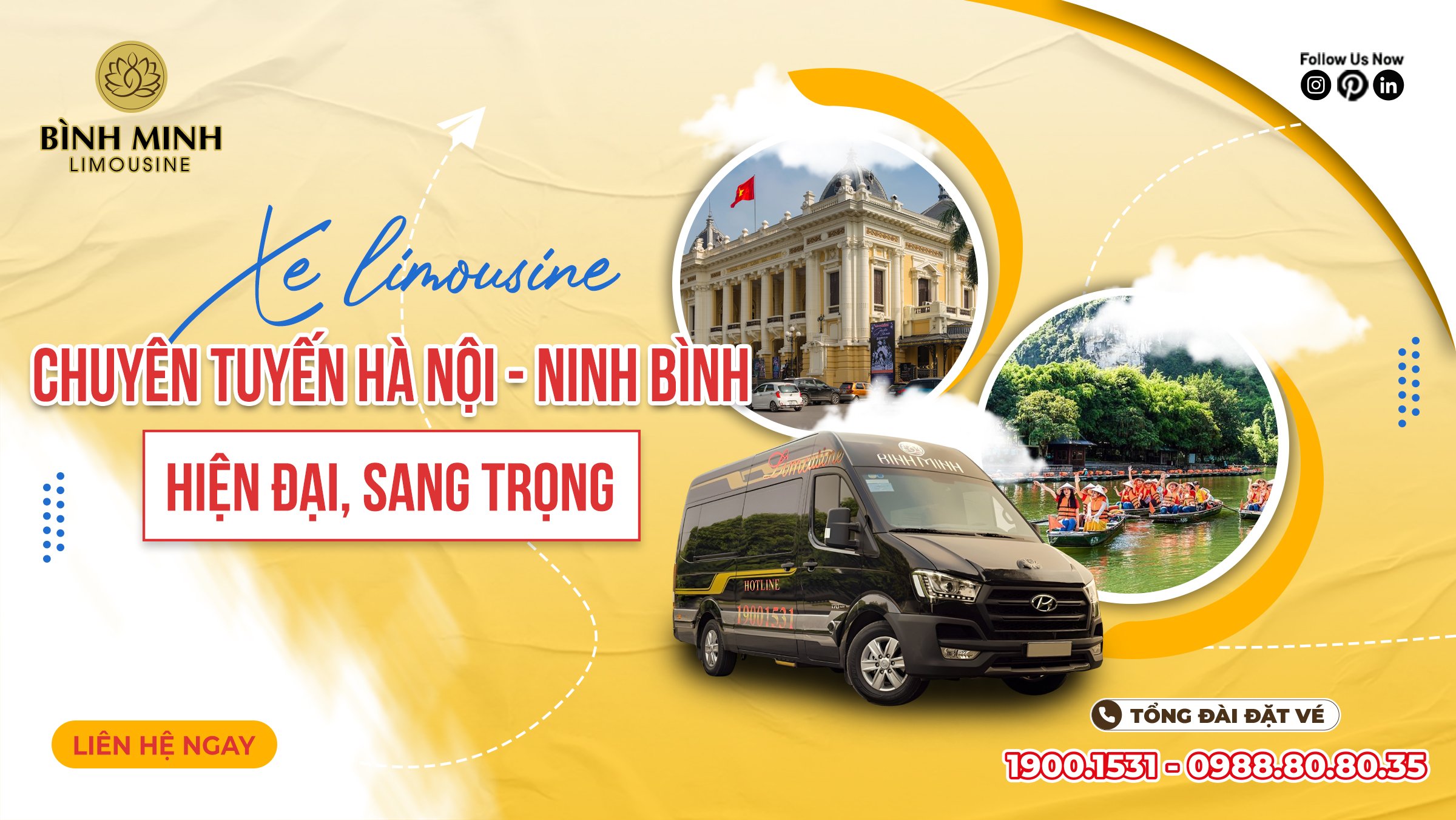 Xe Limousine Ninh Bình - Hà Nội hiện đại sang trọng